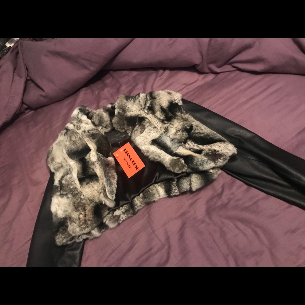 Diana Rosh Rex rabbit fur shrug
